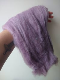 Image 3 of Amethyst Smooth Luxe Batt 2 oz felting spinning fiber arts supply wool batt silk