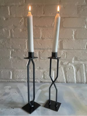 Image of Vintage Swedish Metal Candlestick’s Pair Dala industrier - Eric Dalmas