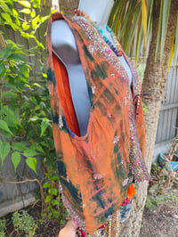 Image 6 of Mykonos sari jewel oversized waistcoat / top 10-18 oranges