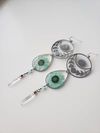 Floral Crystal Moon Phase Earrings 
