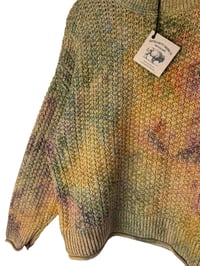 Image 10 of ♻️ UPCYCLED M Chunky Knit Sweater in Subtle Overdyed Ice Dye