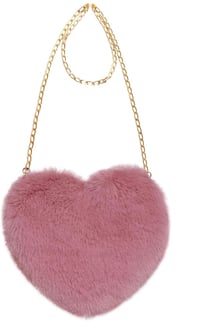 Image 2 of Heart Shaped Fur Bag