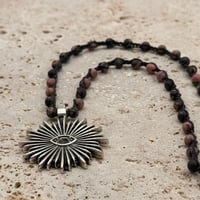 Image 1 of Pink Zebra Evil Eye Necklace