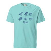 Image 1 of Goose Creek Co Retro Trout Fly Collage - Unisex garment-dyed heavyweight t-shirt