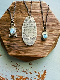 Image 7 of sterling silver necklace with hand engraved Rumi quote by peaces of indigo