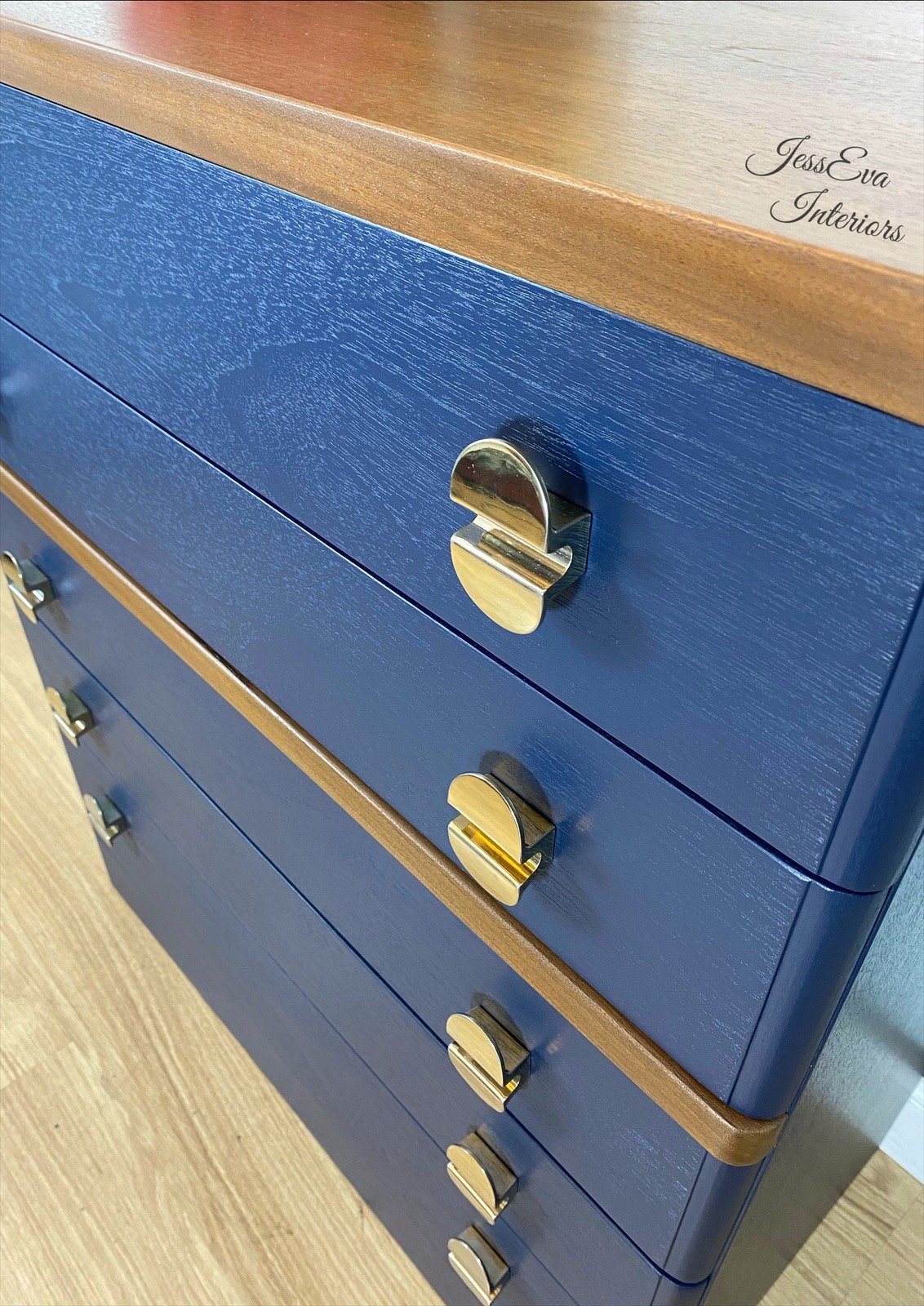 Stag Cantata CHEST OF DRAWERS painted in navy blue 