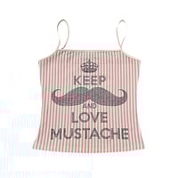 Image 1 of love_mustache stripe cami (pink)