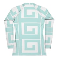 Image 2 of TIFFY BLUE GEO Women's Rash Guard Long-Sleeve Tee 