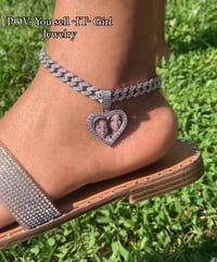 Image 1 of Heart photo Pendant Anklet