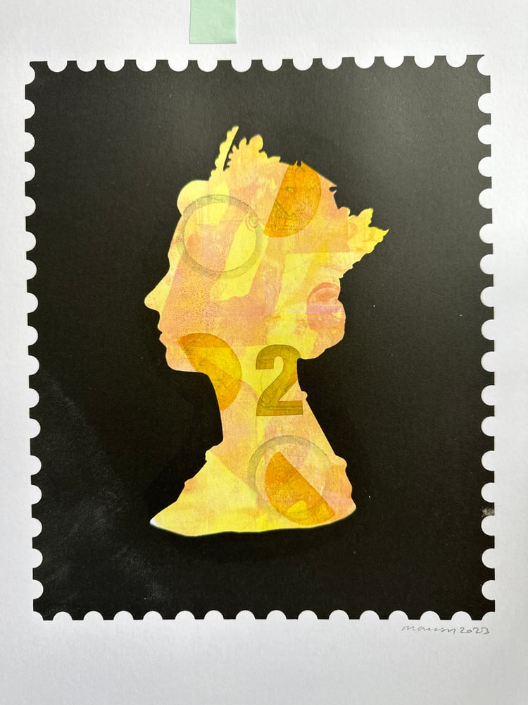 Image of A3 Fashion Queen one off Y5 screen print with mixed media