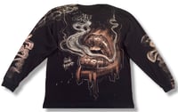 Image 1 of “SMOKE” BLEACH PAINTED LONG SLEEVE T-SHIRT XL