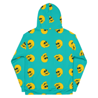 Image 2 of Gold Skull Hoodie in turquoise