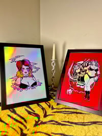 Image 2 of Framed Holographic Print - Mullet Babe