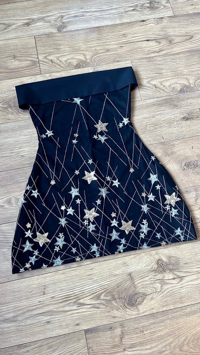 Starry night strapless dress