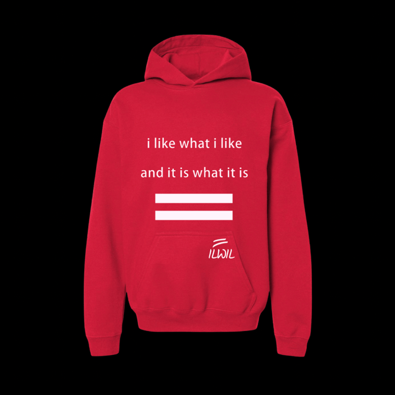 Image of I LIKE WHAT I LIKE HOODIE  RED/WHITE
