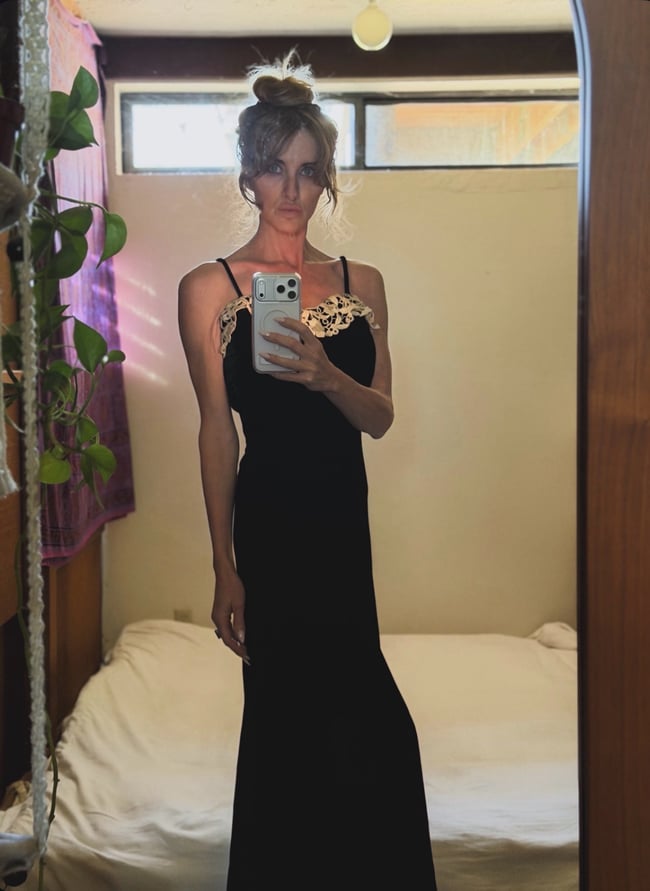 1930s silk velvet bias seam slip dress