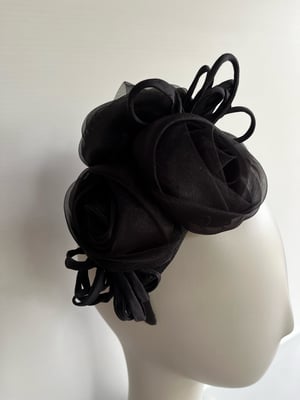 Image of Black bandeau with organza flowers