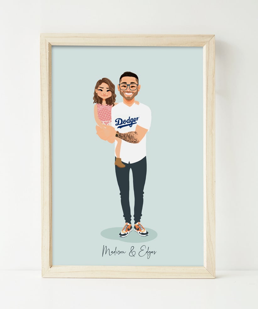 Image of Dad and Daughter custom portrait