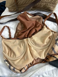 Image 4 of Vintage brown print swimsuit // 38