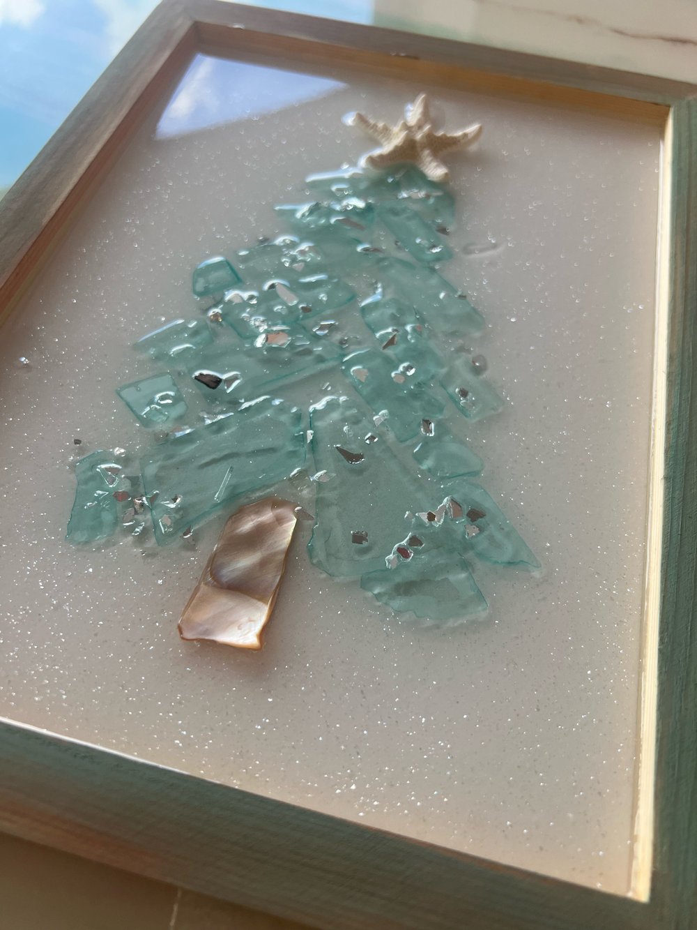 Image of Resin Framed Sea Glass Trees 