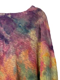 Image 5 of ♻️ UPCYCLED XS/S Cotton Blend Spring Sweater in Bright Overdye Ice Dye