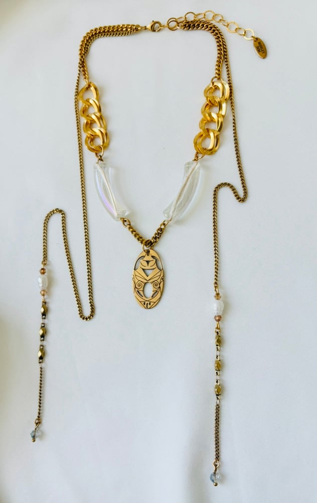 Image of Collier Court 2 chaînes Or Bird