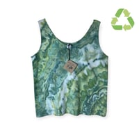 Image 1 of ♻️ UPCYCLED L Cotton Tank in Verdant Agate Ice Dye
