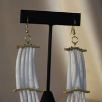 Image 4 of 3 tier Bell Dentalium Earrings