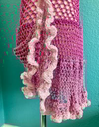 Image 4 of Crochet Boho Girls Dress Fuscia Size 6-7x