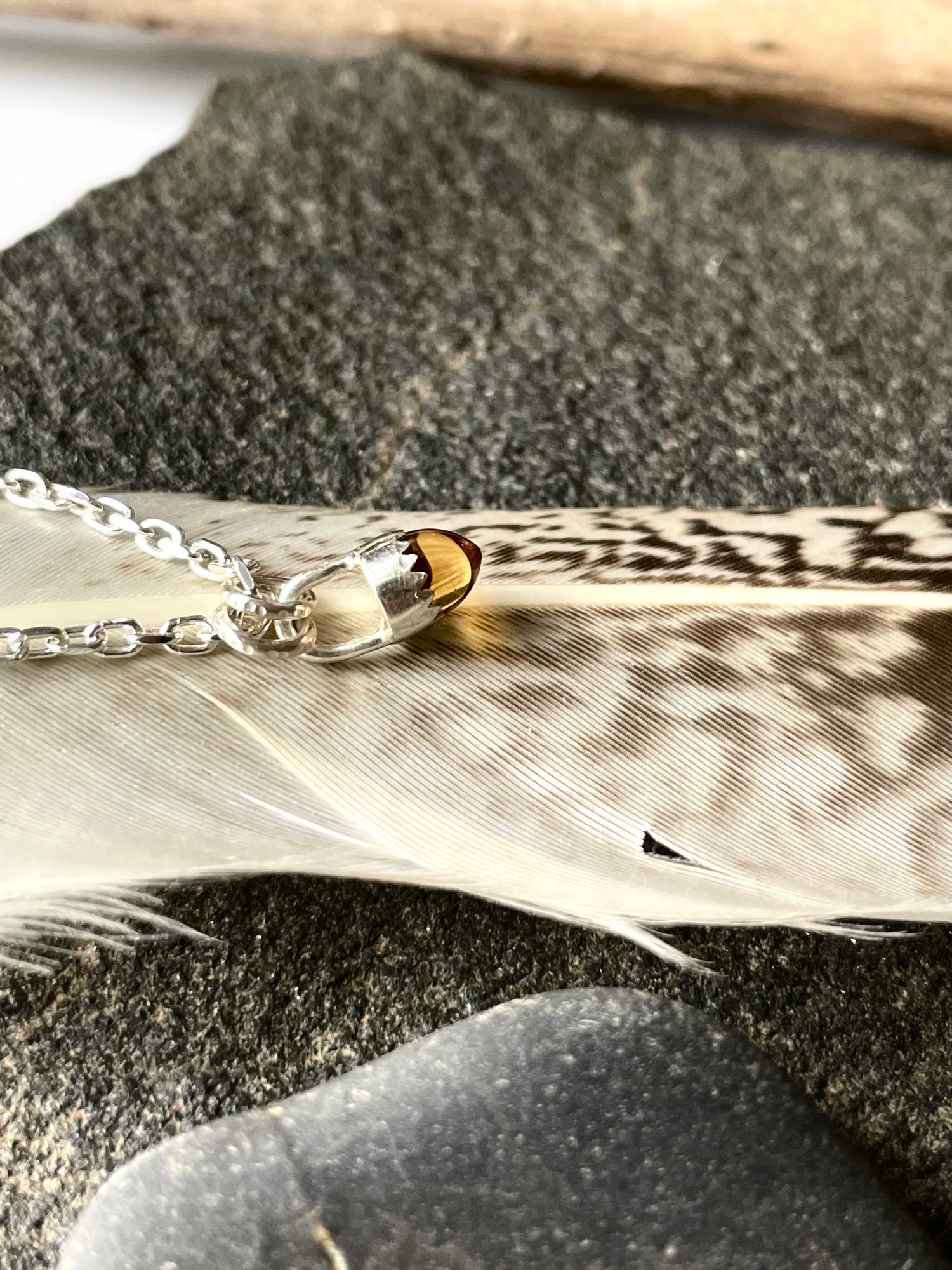 Image of Handmade Sterling Silver Citrine Bullet Point Pendant