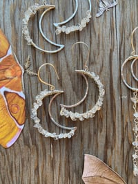 Image 2 of Crystal Encrusted Crescent Moon Earrings