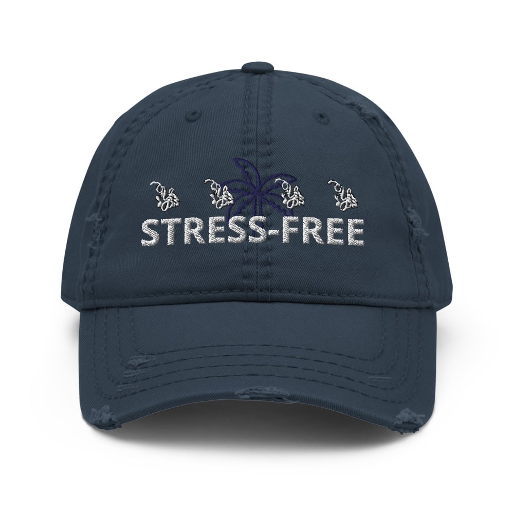 Image of YStress Exclusive Distressed Stress-Free Hat (Navy Blue)
