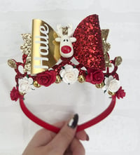 Image 3 of Christmas Bow Personalised Tiara Crown 