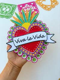 Image 2 of VIVA LA VIDA + FLOREZCO CORAZON SVG/ARCHIVO DIGITAL 