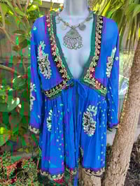 Image 1 of Mykonos Glitter wrap dress - blue 6-10