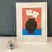 Image of Two White Flowers handmade print