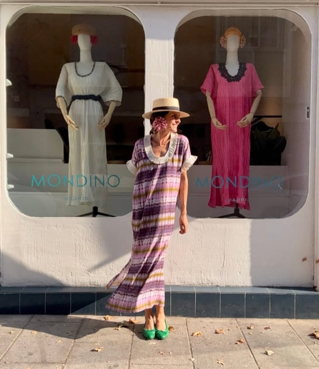 ROUND COLLAR KAFTAN WITH TRIM