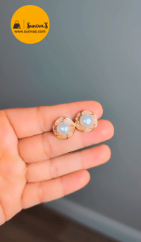 Image 1 of ADS2036-American Diamond Pearl Studs