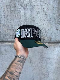 Image 1 of SILVER BRIM MULTI TONE NEW YORK METS CUSTOM FITTED CAP