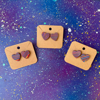 Rainbow Heart Clay Stud Earrings | Pride Collection