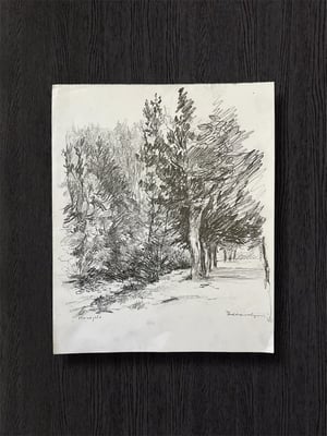 Image of VINTAGE DUTCH DRAWING: LANDSCAPE #2
