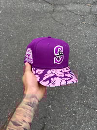 Image 1 of VIOLET MULTI TONE SEATTLE MARINERS CUSTOM FITTED CAP