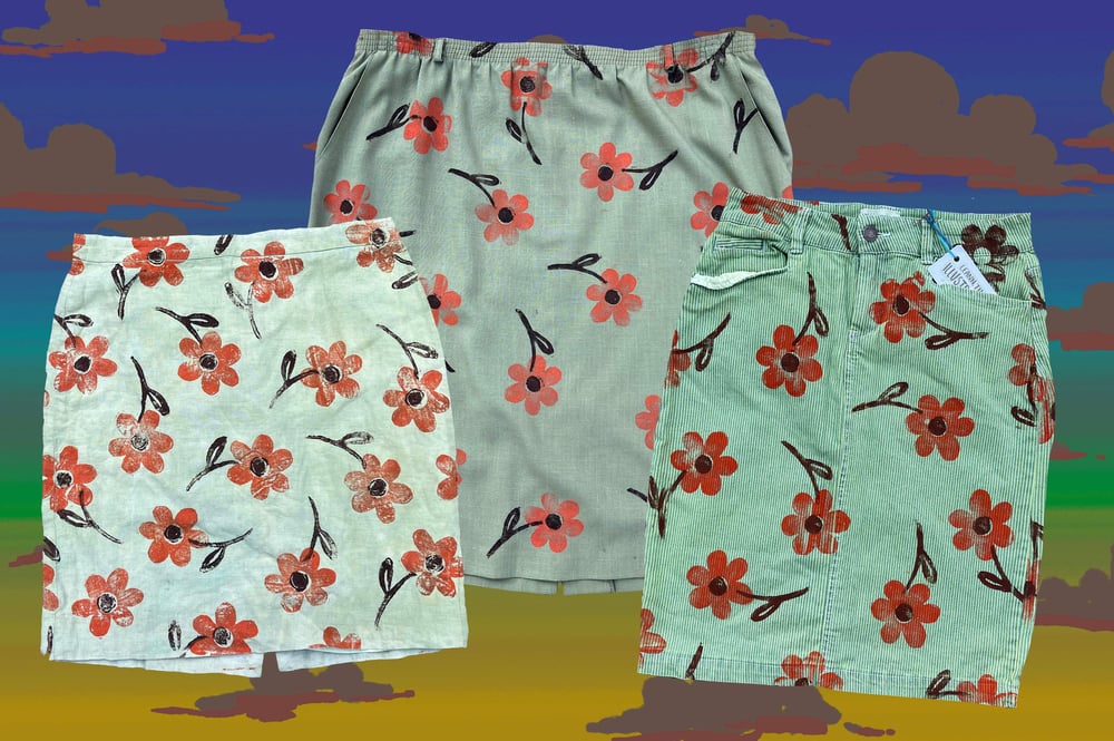 Image of Stemmed Daisy Print Skirts- Sizes 4, 6, and 22W 