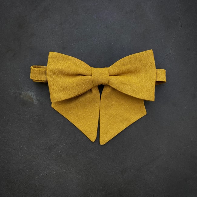 Mustard Linen Bow
