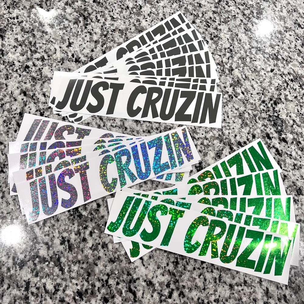 Just Cruzin Decal/Sticker (Various Colors In Stock. ALL SALES ARE FINAL)