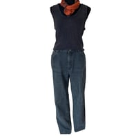 Image 1 of Vintage 80s Gray Riveted High Waist Lee Denim Jeans Size 14 Petite - Made in USA 