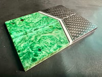 Image 3 of Carbon Fiber & Green Box Elder Burl Segmented Knife Scales