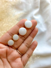 Image 1 of Gold Bezel Round Shaped BM Studs (Opal Option, small or medium stud)