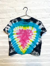 Image 1 of Krusty's Kustoms Heart Crop Spiral Dyed Tee