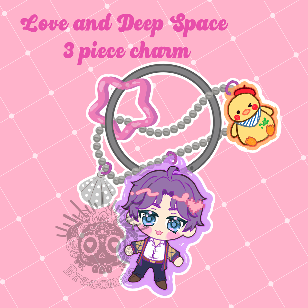 Image of 🌸 PREORDERS OPEN  🌸Love and Deepspace Chibi 3 piece Ring Charm